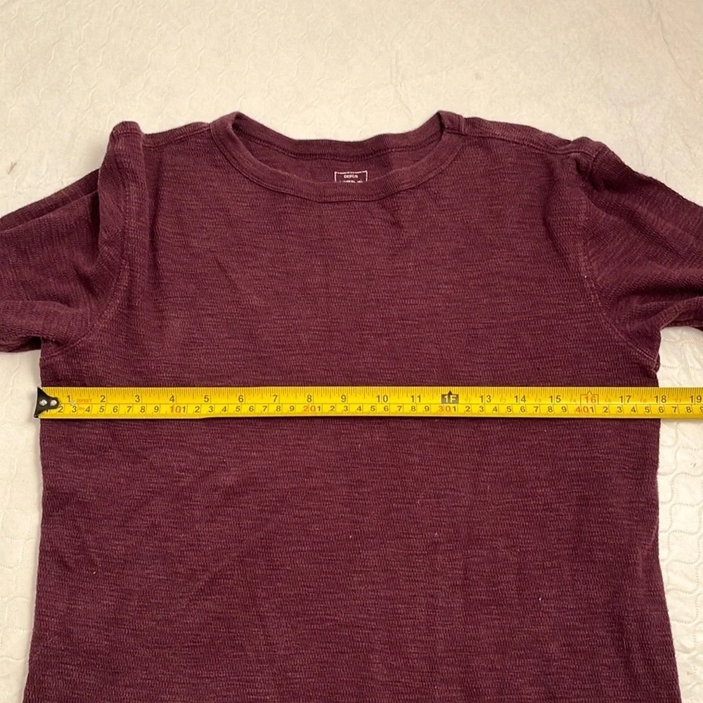 Gap plum crew neck waffle knit thermal long sleeve shirt XL